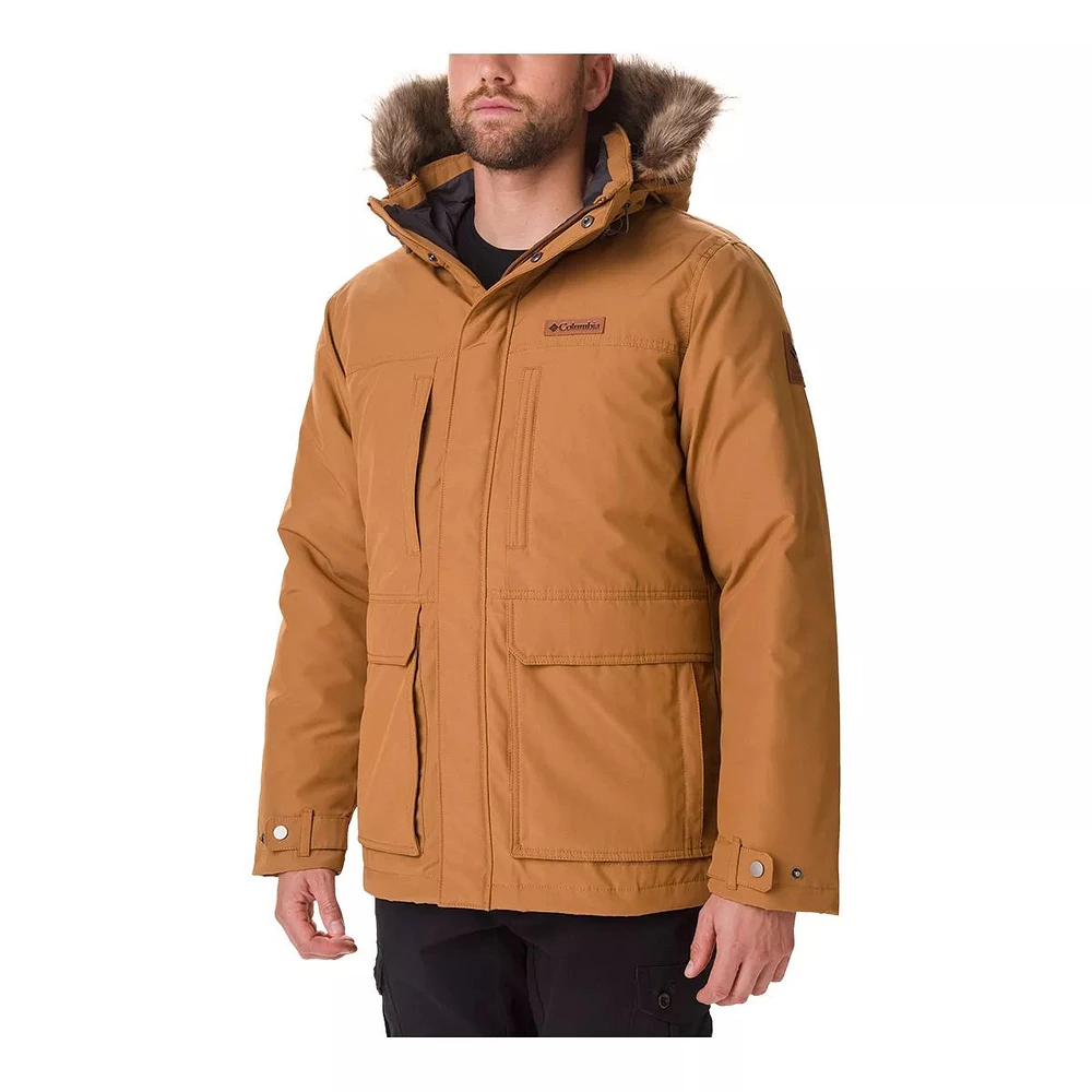 Columbia Men's Marquam Peak Winter Jacket, Long, Insulated Down, Hooded, Water Resistant