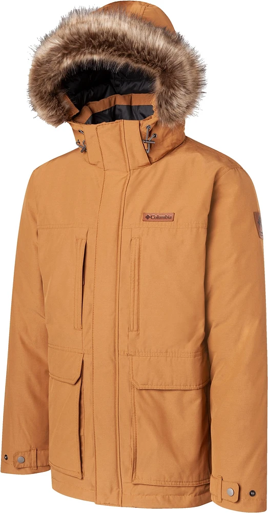 Columbia Men's Marquam Peak Winter Jacket, Long, Insulated Down, Hooded, Water Resistant