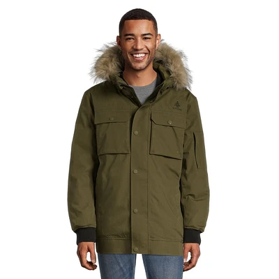 Woods Men's Worthington Down Bomber Winter Jacket, Long, Insulated, Hooded, Waterproof