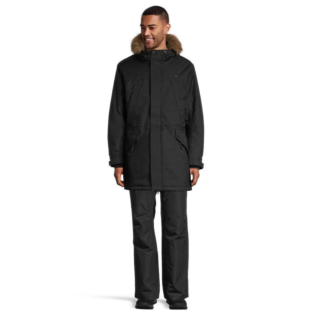 Ripzone Men's Brentwood Winter Parka/Jacket, Long, Insulated Synthetic, Hooded, Waterproof