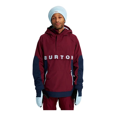 Burton Men's Frostner Anorak Winter Snowboard Jacket, Insulated, Hooded, Waterproof