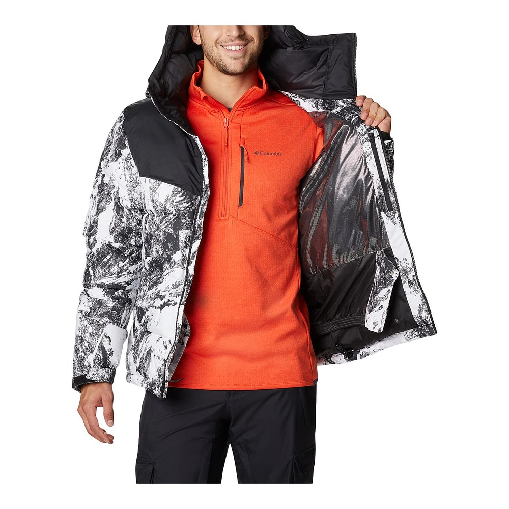 Columbia Men's Iceline Ridge Winter Puffer Ski Jacket, Insulated, Hooded, Waterproof