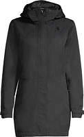 Woods Women's Monolith 2L Mid-Length Hooded Rain Jacket, Waterproof, Breathable, Shell