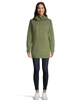 Woods Women's Monolith 2L Mid-Length Hooded Rain Jacket, Waterproof, Breathable, Shell