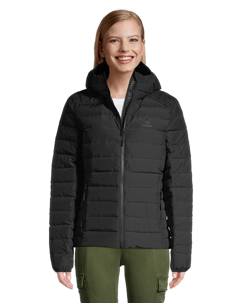 Woods Women's Bennington Midlayer Puffer Jacket, Lightweight, Insulated Down, Hooded