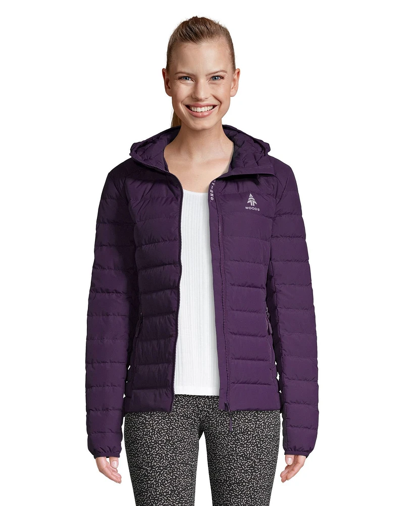 Woods Women's Bennington Midlayer Puffer Jacket, Lightweight, Insulated Down, Hooded