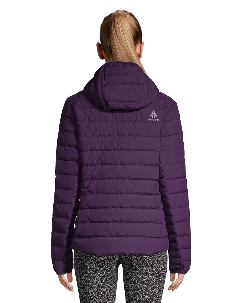 Woods Women's Bennington Midlayer Puffer Jacket, Lightweight, Insulated Down, Hooded