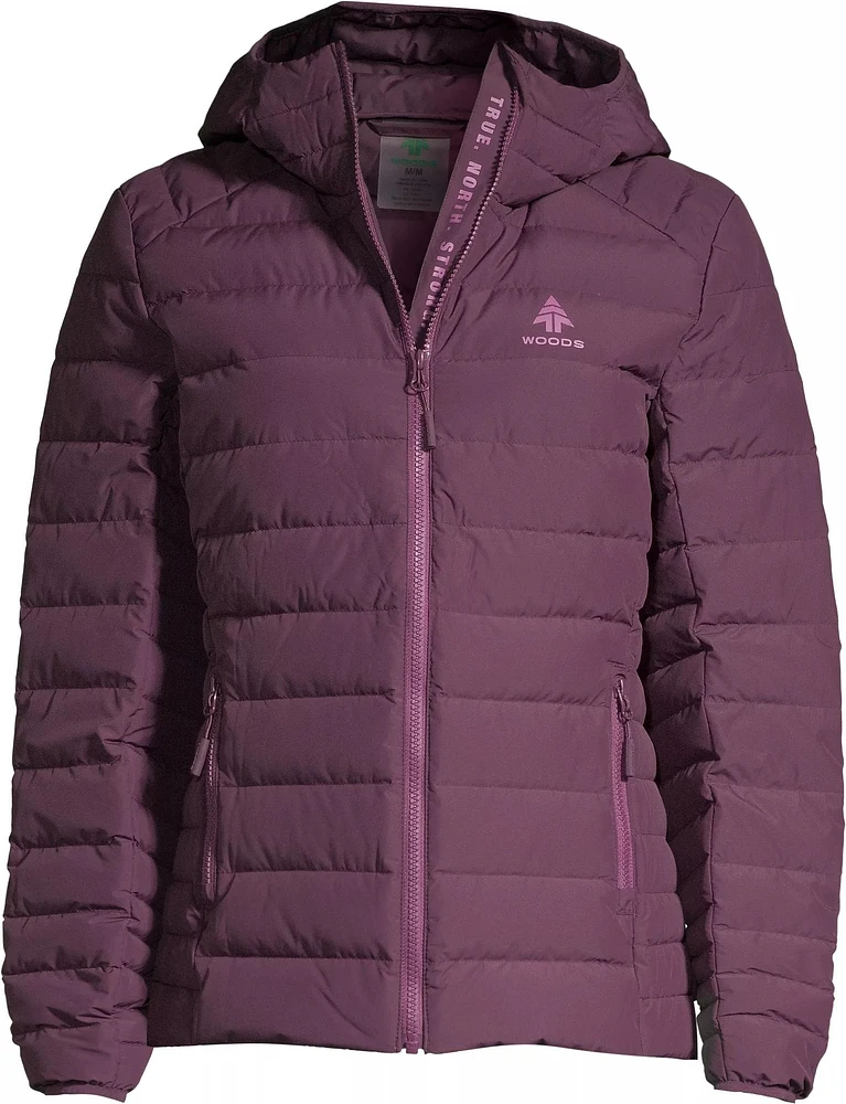 Woods Women's Bennington Midlayer Puffer Jacket, Lightweight, Insulated Down, Hooded