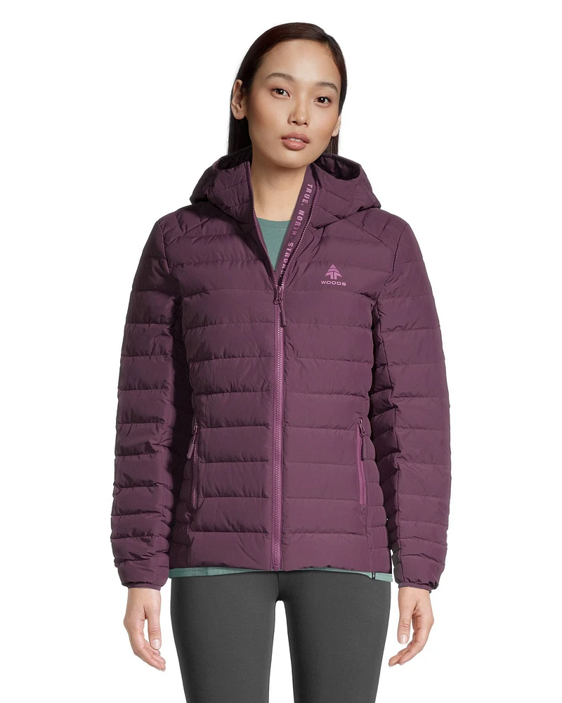 Woods Women's Bennington Midlayer Puffer Jacket, Lightweight, Insulated Down, Hooded