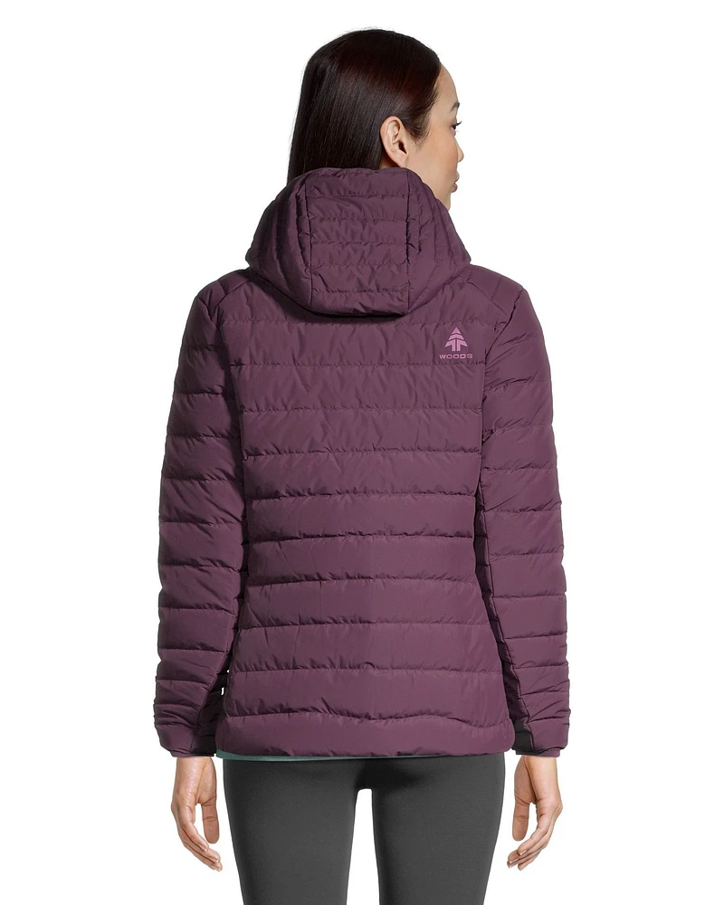 Woods Women's Bennington Midlayer Puffer Jacket, Lightweight, Insulated Down, Hooded