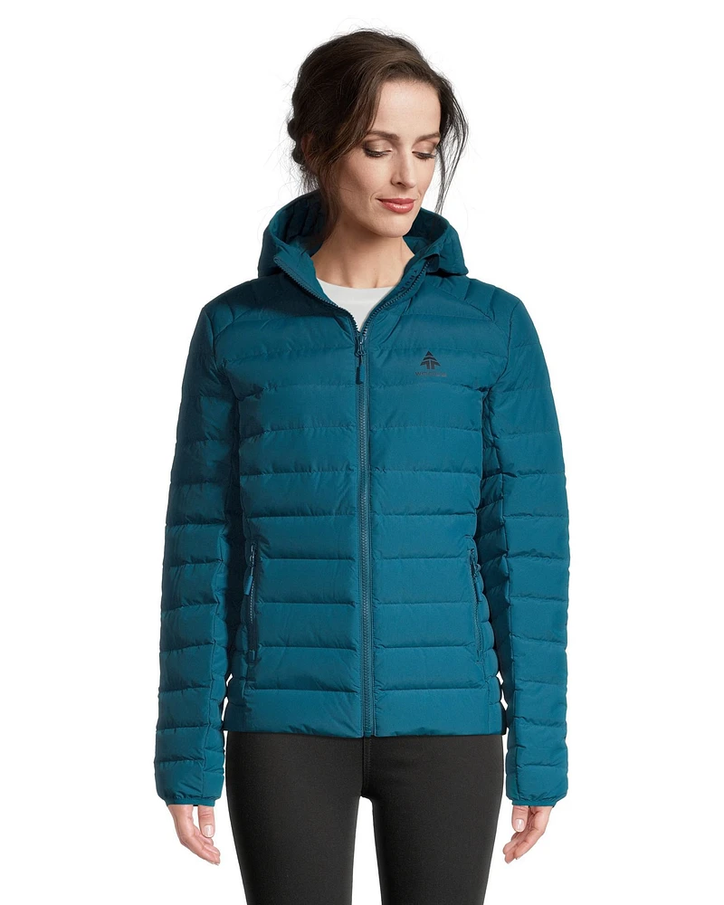 Woods Women's Bennington Midlayer Puffer Jacket, Lightweight, Insulated Down, Hooded