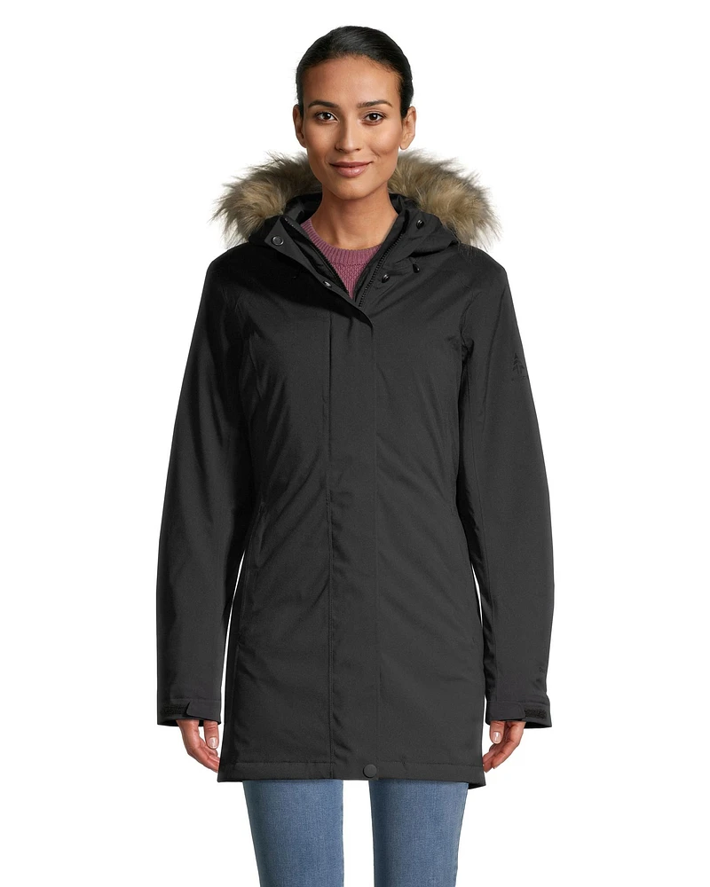 Woods Women's Smythe Stretch Winter Parka/Jacket, Long, Insulated Down, Hooded, Waterproof