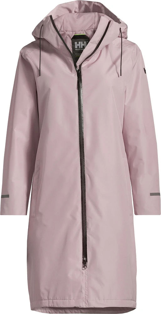 Helly Hansen Women's Aspire Hooded Rain Jacket, Breathable, Waterproof, Insulated, Long