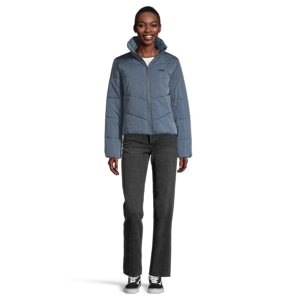 Vans Women's Foundry V Puffer Winter Jacket, Short, Insulated Synthetic, Water Repellent