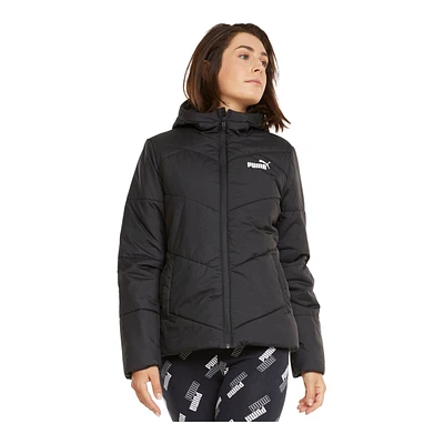 PUMA Women's Essential Padded Winter Jacket, Short, Insulated Synthetic, Hooded