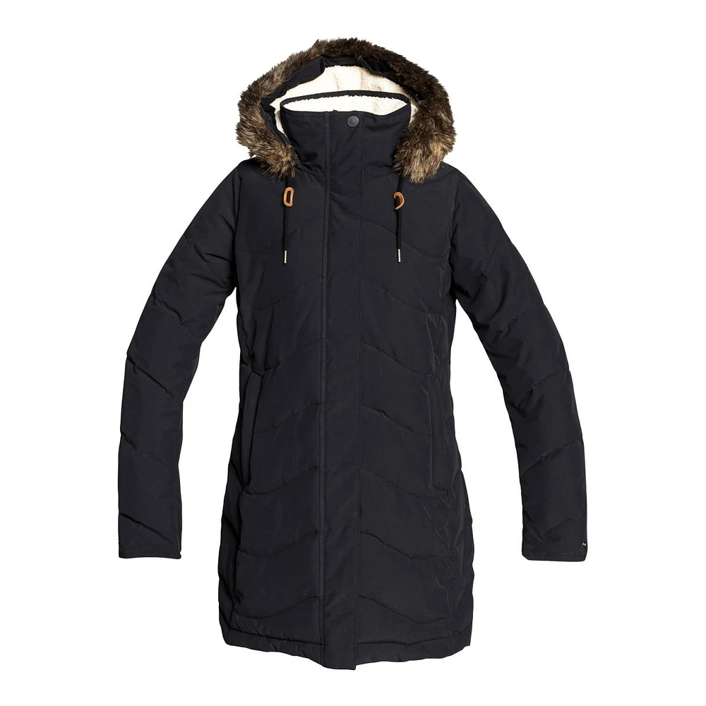 Roxy Women's Ellie Winter Parka/Jacket, Long, Insulated Synthetic, Hooded, Waterproof, Breathable