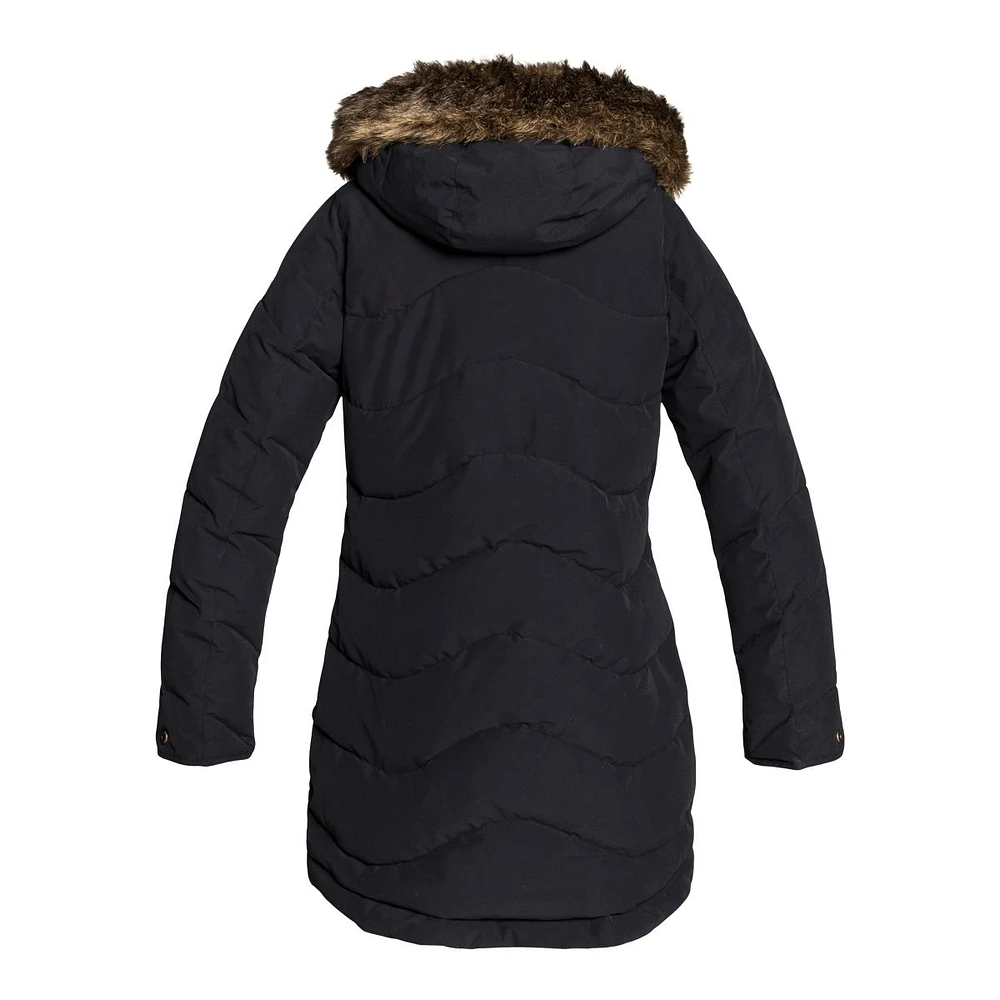 Roxy Women's Ellie Winter Parka/Jacket, Long, Insulated Synthetic, Hooded, Waterproof, Breathable