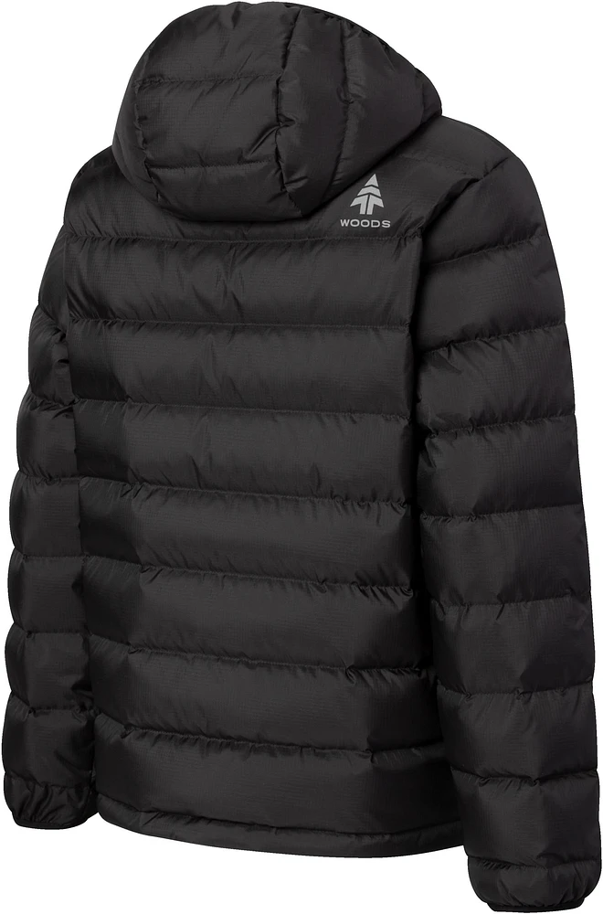 Woods Boys' Benington Winter Jacket, Kids', Down, Puffer, Insulated, Water Repellent, Hooded