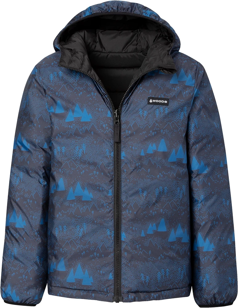 Woods Boys' Benington Winter Jacket, Kids', Down, Puffer, Insulated, Water Repellent, Hooded