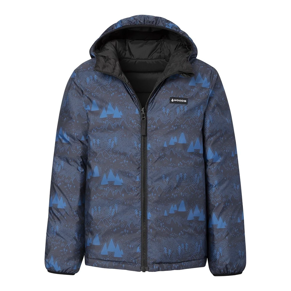 Woods Boys' Benington Winter Jacket, Kids', Down, Puffer, Insulated, Water Repellent, Hooded