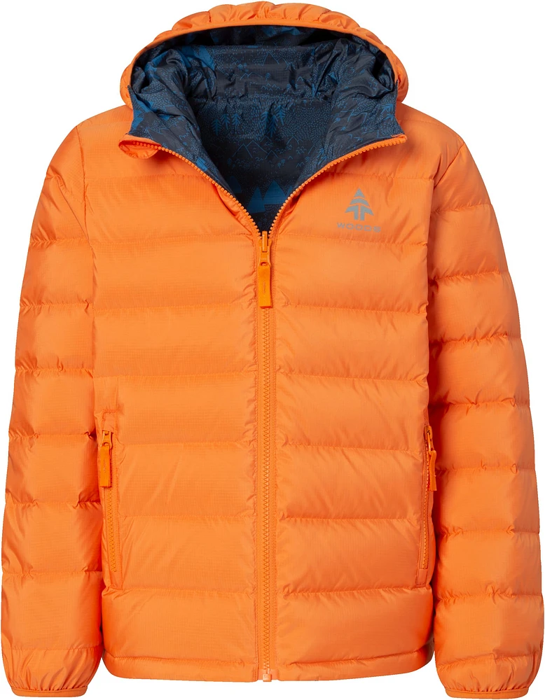 Woods Boys' Benington Winter Jacket, Kids', Down, Puffer, Insulated, Water Repellent, Hooded