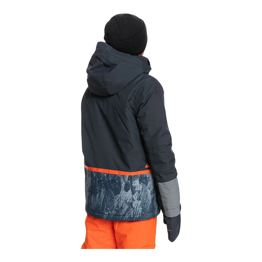 Quiksilver Boys' Silvertip Winter Jacket, Kids', Ski, Insulated, Waterproof, Hooded