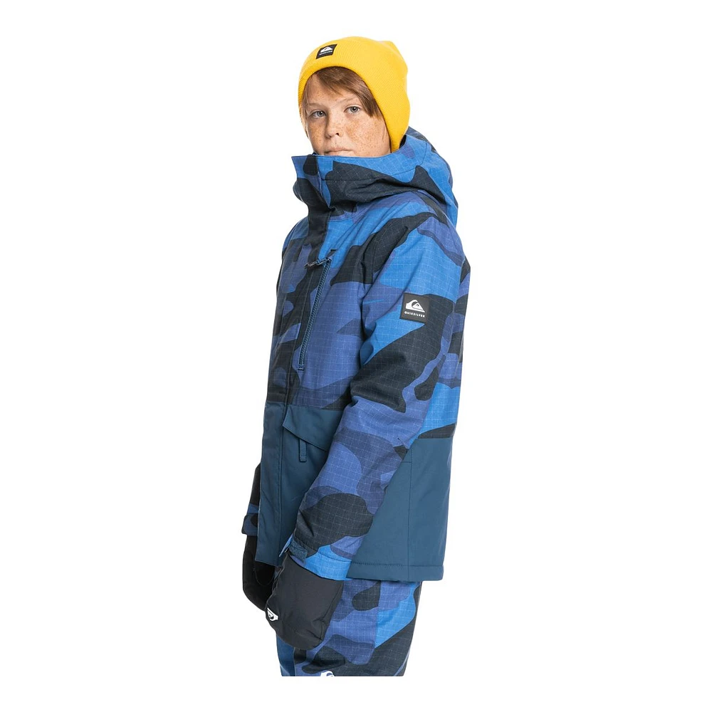 Quiksilver Boys' Mission Printed Block Winter Jacket, Kids', Ski, Insulated, Waterproof