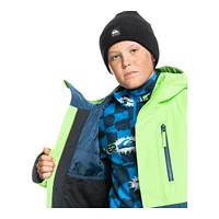 Quiksilver Boys' Mission Block Winter Jacket, Kids', Ski, Insulated, Waterproof, Hooded