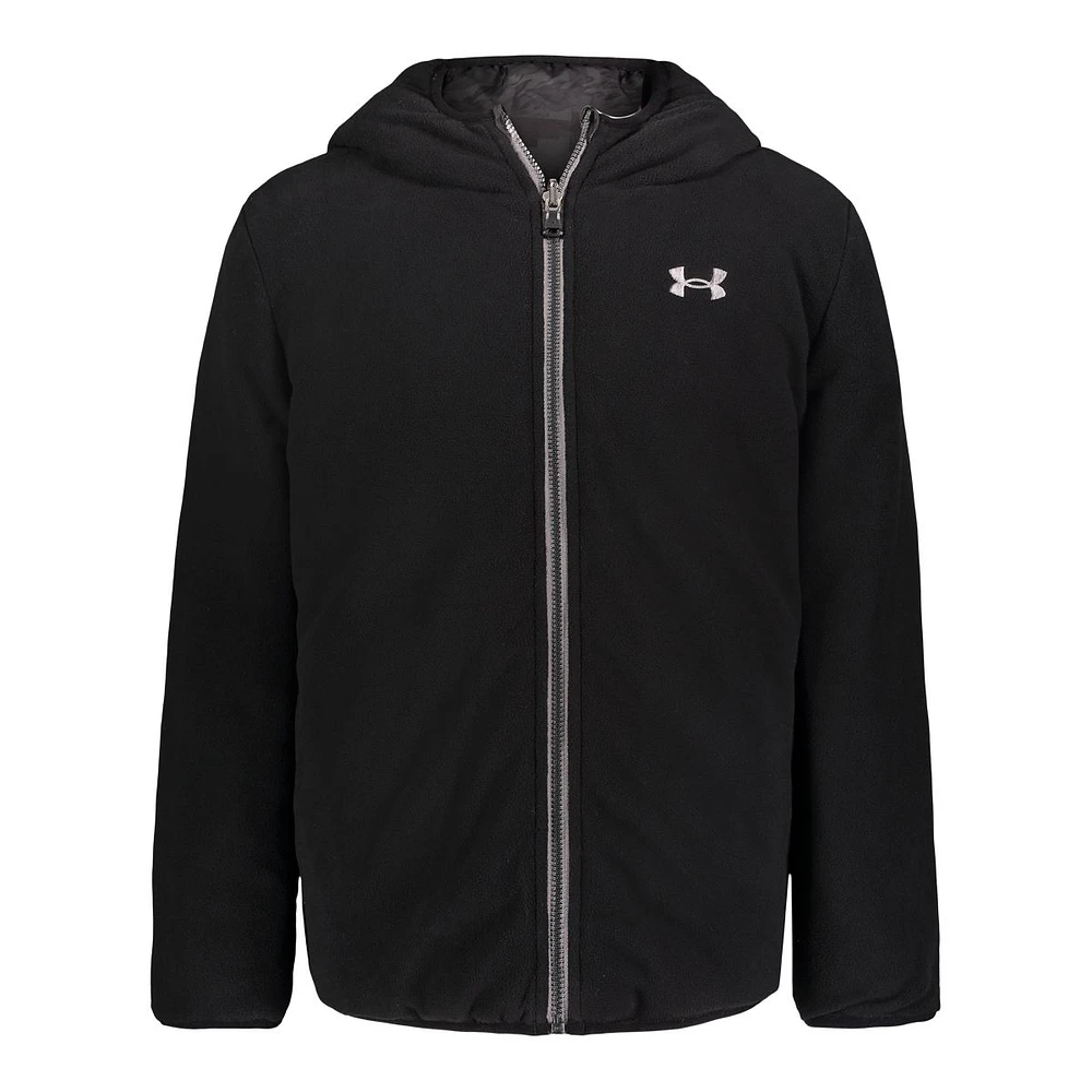 Under Armour Boys' Print Reversible Pronto Winter Jacket, Kids', Puffer, Insulated, Hooded