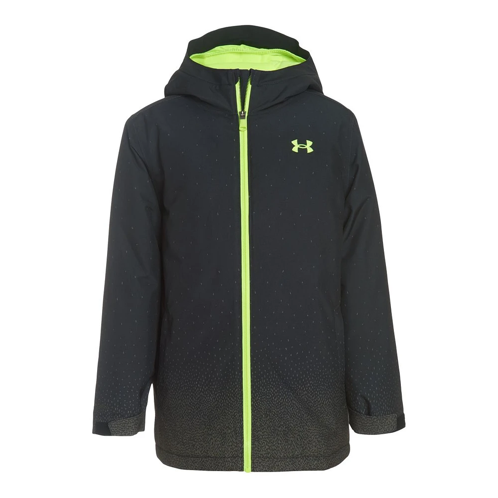 Under Armour Boys' Blackrun Winter Jacket, Kids', Microfleece, Insulated, Waterproof, Hooded