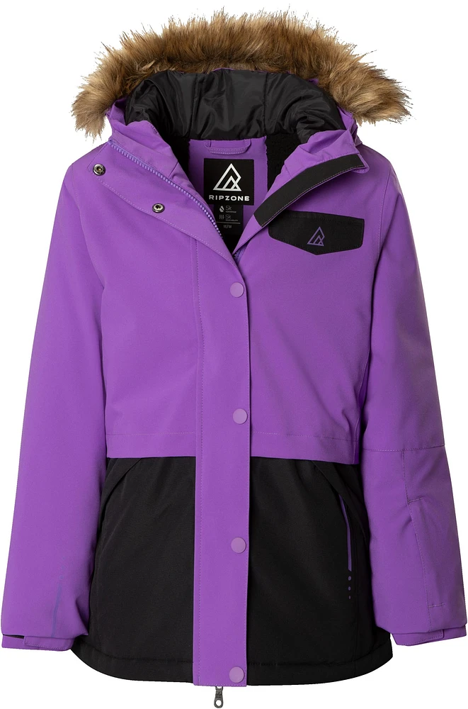 Ripzone Girls' Chipmunk Winter Jacket, Kids', Ski, Insulated, Hooded, Packable