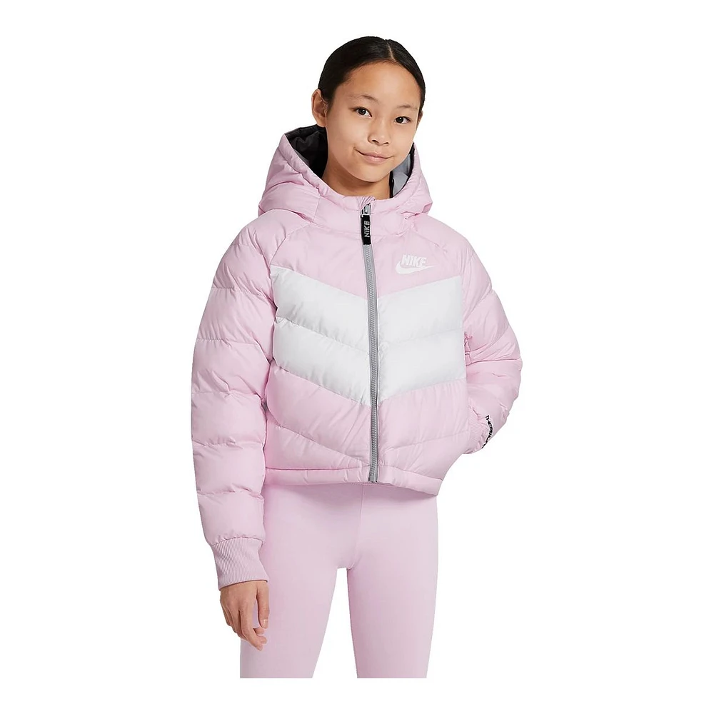 Nike Girls' Sportswear Winter Jacket, Kids', Insulated, Hooded, Packable