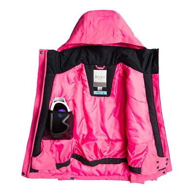 Roxy Girls' Galaxy Winter Jacket, Kids', Ski, Insulated, Waterproof, Hooded