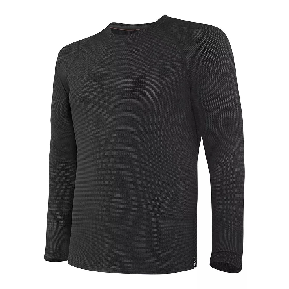 SAXX Men's Quest Lightweight Quick Dry Long Sleeve Crewneck Baselayer Shirt - Black