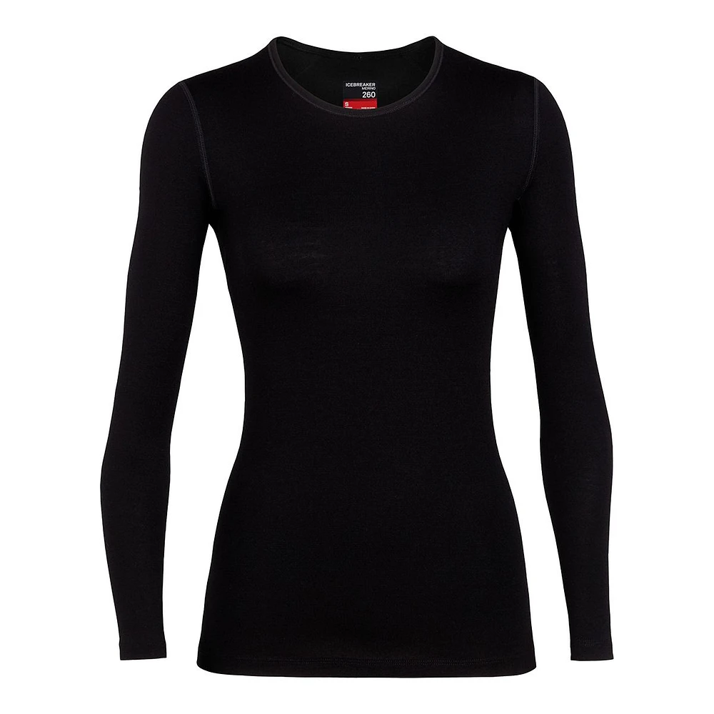 Icebreaker Women's 260 Crewneck Long Sleeve Base Layer Top