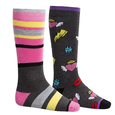 Ripzone Girls' All Mountain Snow Socks 2 - Pack