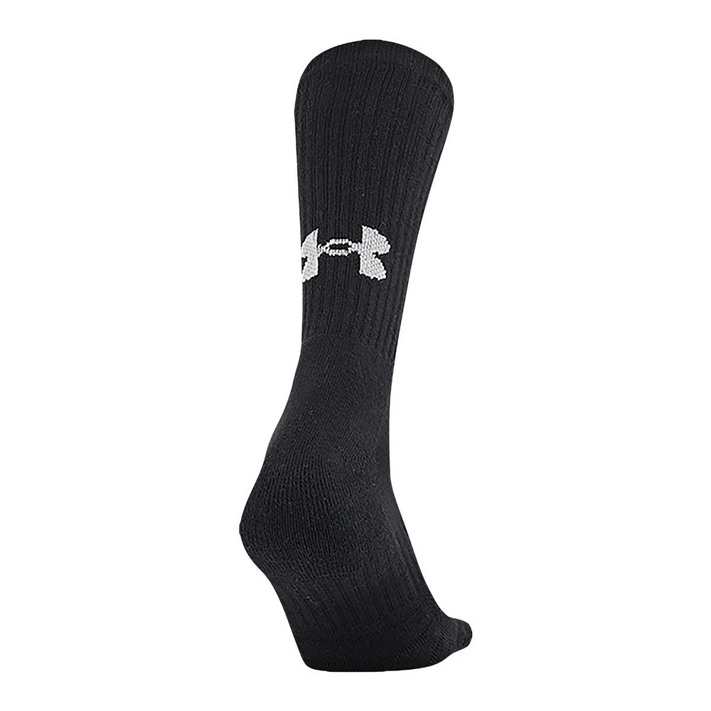 Under Armour Men's Training Cotton Crew Socks, Quick-Dry, 6-Pack