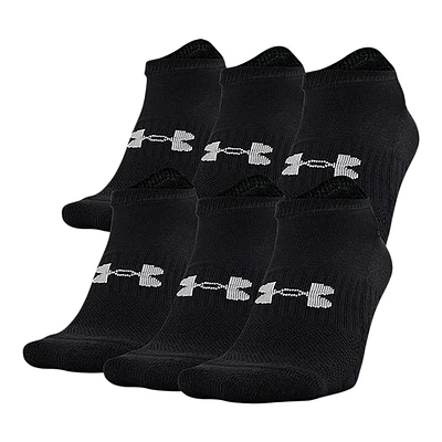 Under Armour Men's Training Cotton No-Show Socks, Quick-Dry, 6-Pack