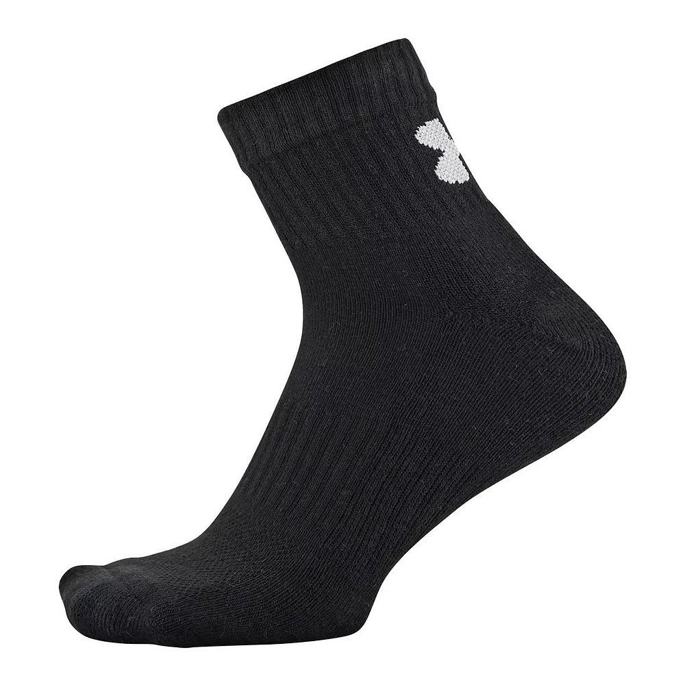 Under Armour Men's Training Cotton Quarter Socks, Quick-Dry, 6-Pack