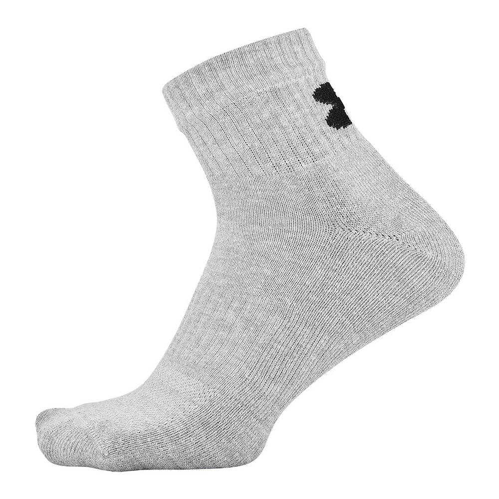 Under Armour Men's Training Cotton Quarter Socks, Quick-Dry, 6-Pack