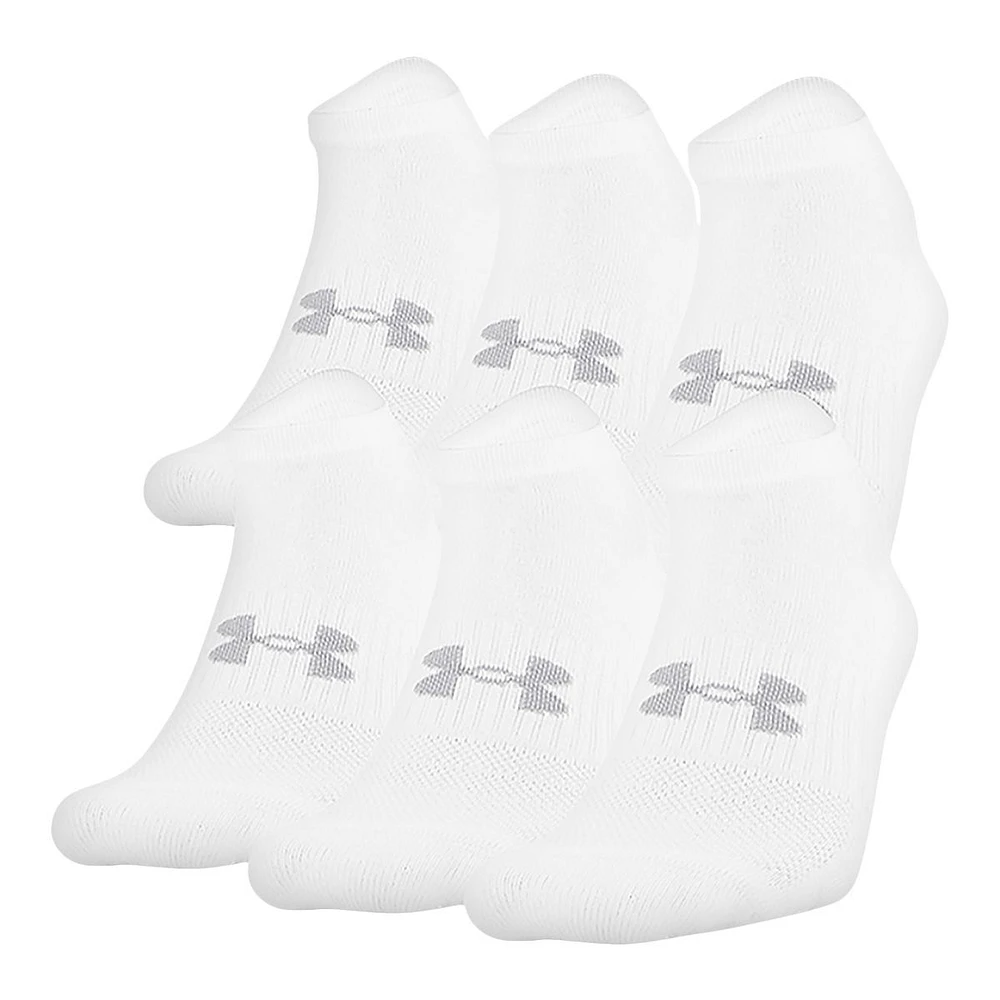 Under Armour Men's Training Cotton No-Show Socks, Quick-Dry, 6-Pack