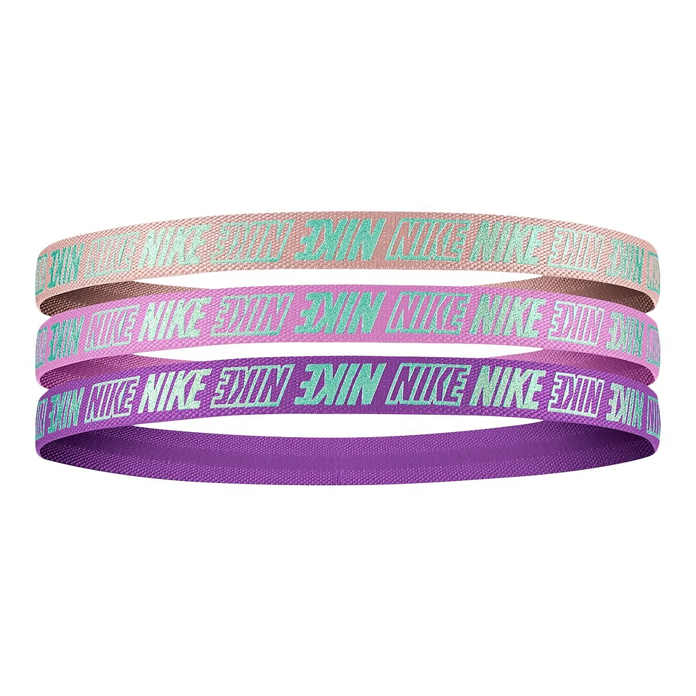 Nike Girls' Headband 2.0 Metallic - 3 Pack