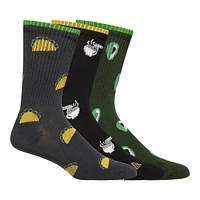 Ripzone Men's Ramen Taco Crew Socks - 3 Pack