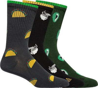 Ripzone Men's Ramen Taco Crew Socks - 3 Pack