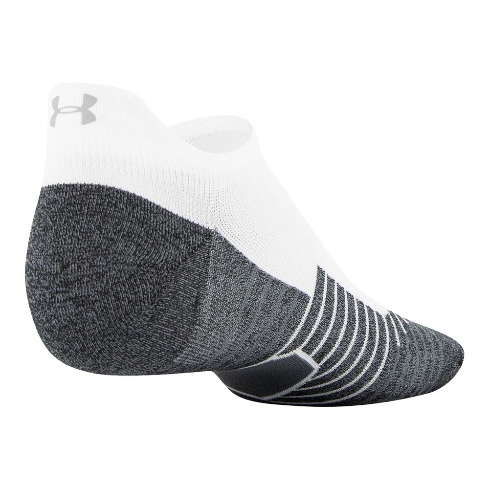 Under Armour Men's Run Cushion No-Show Tab Socks, Quick-Dry, 2-Pack