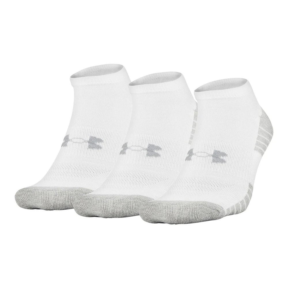 Under Armour Women's HeatGear Tech No-Show Socks, Moisture-Wicking, 3-Pack