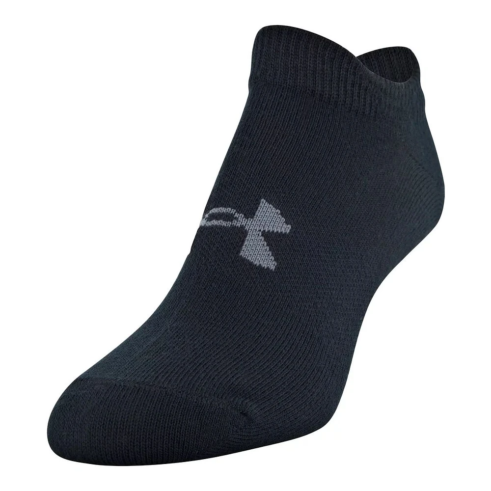 Under Armour Women's Essential 2.0 No Show Sock - 6 Pack - Black