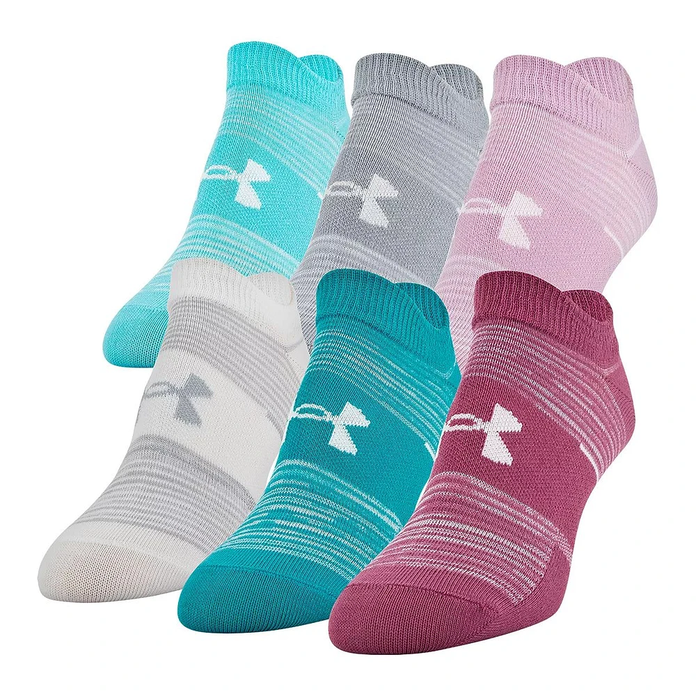 Under Armour Women’s Essentials No Show - 6 Pack - Pink