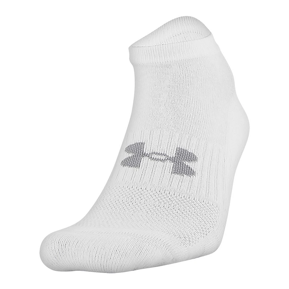 Under Armour Women's Training CottonTech No-Show Socks, Moisture-Wicking, 3-Pack