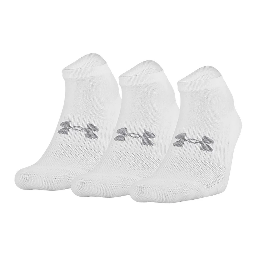 Under Armour Women's Training CottonTech No-Show Socks, Moisture-Wicking, 3-Pack